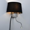 GLOBOSTAR® ELEGANT 01492 Μοντέρνο Φωτιστικό Τοίχου - Απλίκα Ξενοδοχείου Reading Light με Ντουί 1 x E27 LED 3W 360lm 36° AC 220-240V IP20 Θερμό Λευκό 2700K - Bridgelux COB Chip - Χρώμιο & Μαύρο - Μ26 x Π16.5 x Υ33cm - 2 Χρόνια Εγγύηση