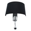 GLOBOSTAR® ELEGANT 01492 Μοντέρνο Φωτιστικό Τοίχου - Απλίκα Ξενοδοχείου Reading Light με Ντουί 1 x E27 LED 3W 360lm 36° AC 220-240V IP20 Θερμό Λευκό 2700K - Bridgelux COB Chip - Χρώμιο & Μαύρο - Μ26 x Π16.5 x Υ33cm - 2 Χρόνια Εγγύηση