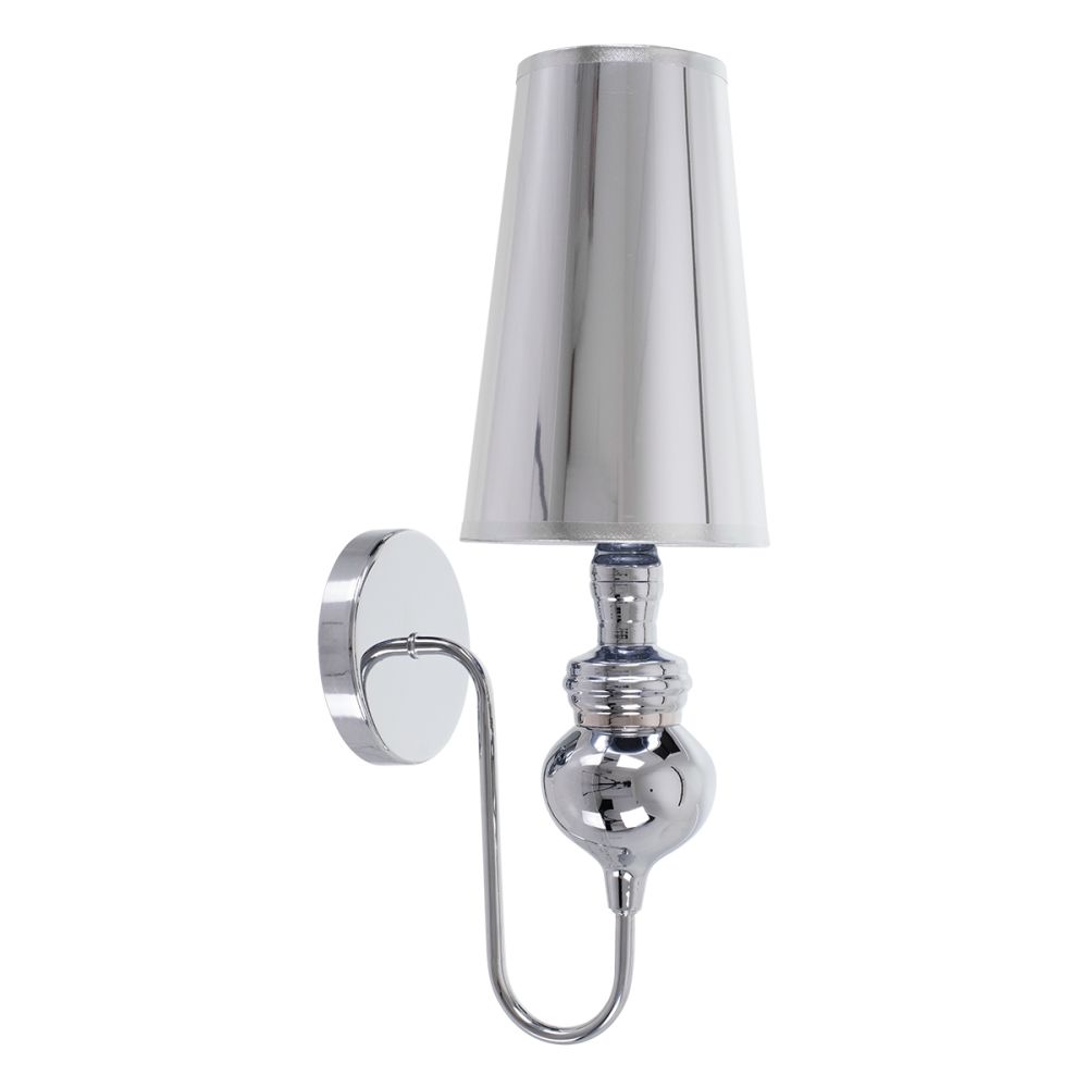 GLOBOSTAR® LAURA 01498 Μοντέρνο Φωτιστικό Τοίχου - Απλίκα με Ντουί 1 x E27 AC 220-240V IP20 - Ασημί - Μ21 x Π15 x Y48cm