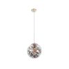 GLOBOSTAR® HARPER 01511 Μοντέρνο Κρεμαστό Φωτιστικό Οροφής με Ντουί 1 x E27 AC 220-240V IP20 - Διάφανο & Χάλκινο - Μ25 x Π25 x Υ30cm