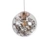 GLOBOSTAR® HARPER 01511 Μοντέρνο Κρεμαστό Φωτιστικό Οροφής με Ντουί 1 x E27 AC 220-240V IP20 - Διάφανο & Χάλκινο - Μ25 x Π25 x Υ30cm
