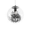GLOBOSTAR® HARPER 01512 Μοντέρνο Κρεμαστό Φωτιστικό Οροφής με Ντουί 1 x E27 AC 220-240V IP20 - Διάφανο & Μαύρο - Μ25 x Π25 x Υ30cm