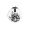 GLOBOSTAR® HARPER 01512 Μοντέρνο Κρεμαστό Φωτιστικό Οροφής με Ντουί 1 x E27 AC 220-240V IP20 - Διάφανο & Μαύρο - Μ25 x Π25 x Υ30cm