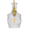 GLOBOSTAR® WHISKEY 01513 Vintage Κρεμαστό Φωτιστικό Οροφής με Ντουί 1 x E27 AC 220-240V IP20 - Διάφανο - Μ13 x Π13 x Υ22cm