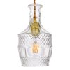 GLOBOSTAR® WHISKEY 01513 Vintage Κρεμαστό Φωτιστικό Οροφής με Ντουί 1 x E27 AC 220-240V IP20 - Διάφανο - Μ13 x Π13 x Υ22cm