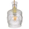 GLOBOSTAR® WHISKEY 01513 Vintage Κρεμαστό Φωτιστικό Οροφής με Ντουί 1 x E27 AC 220-240V IP20 - Διάφανο - Μ13 x Π13 x Υ22cm