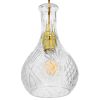 GLOBOSTAR® WHISKEY 01514 Vintage Κρεμαστό Φωτιστικό Οροφής με Ντουί 1 x E27 AC 220-240V IP20 - Διάφανο - Μ14 x Π14 x Υ23cm