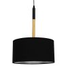 GLOBOSTAR® BRONX 01517 Μοντέρνο Κρεμαστό Φωτιστικό Οροφής με Ντουί 1 x E27 AC 220-240V IP20 - Μαύρο & Μπεζ - Μ35 x Π35 x Υ50cm