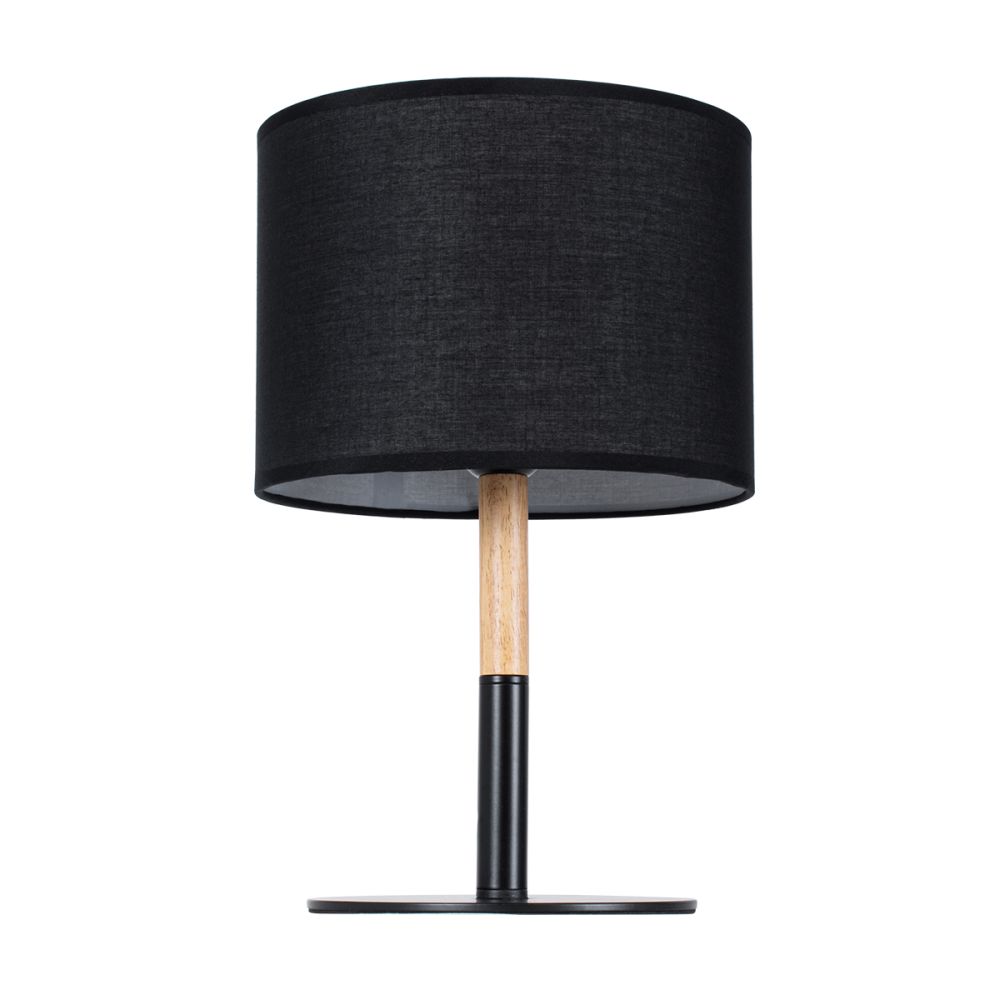 GLOBOSTAR® BRONX 01519 Μοντέρνο Επιτραπέζιο Φωτιστικό Πορτατίφ με Ντουί 1 x E27 AC 220-240V IP20 - Μαύρο & Μπεζ - Μ25 x Π25 x Υ40cm