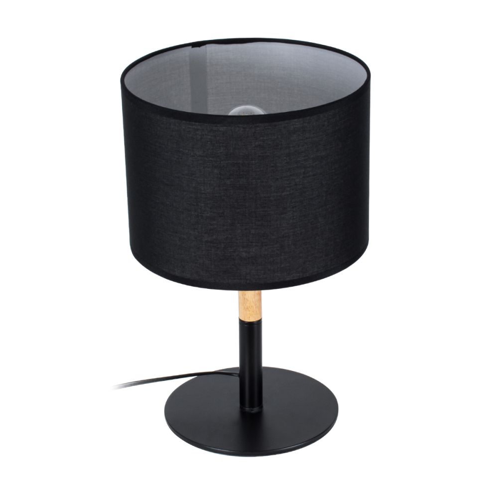 GLOBOSTAR® BRONX 01519 Μοντέρνο Επιτραπέζιο Φωτιστικό Πορτατίφ με Ντουί 1 x E27 AC 220-240V IP20 - Μαύρο & Μπεζ - Μ25 x Π25 x Υ40cm