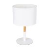 GLOBOSTAR® BRONX 01520 Μοντέρνο Επιτραπέζιο Φωτιστικό Πορτατίφ με Ντουί 1 x E27 AC 220-240V IP20 - Λευκό & Μπεζ - Μ25 x Π25 x Υ40cm