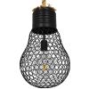 ΠΡΟΣΦΟΡΑ GloboStar® URBAN 01522 Vintage Industrial Κρεμαστό Φωτιστικό Οροφής Μονόφωτο 1 x E27 Μαύρο Μεταλλικό Πλέγμα με Μπεζ Σχοινί Φ28 x Υ40cm
