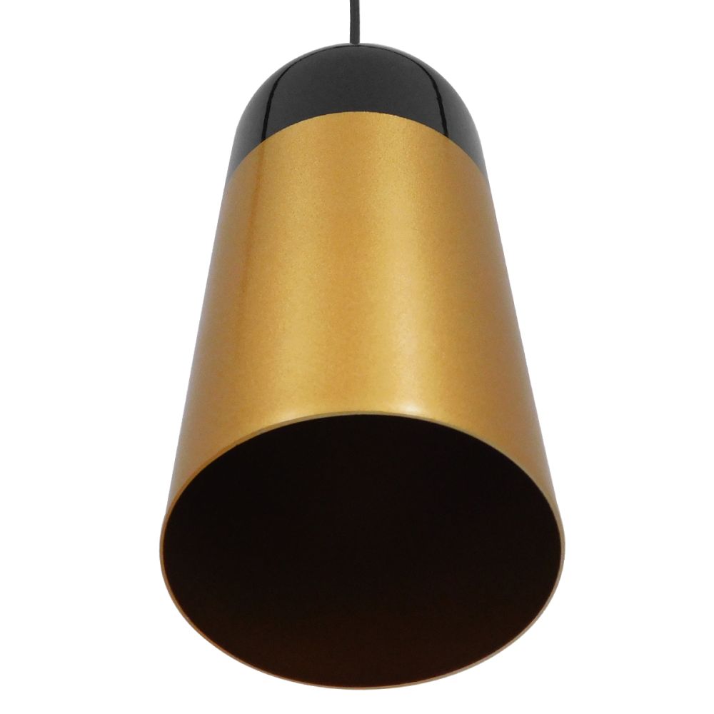 GLOBOSTAR® PALAZZO 01523 Μοντέρνο Κρεμαστό Φωτιστικό Οροφής με Ντουί 1 x E27 AC 220-240V IP20 - Μαύρο & Χρυσό - Μ14 x Π14 x Υ34cm