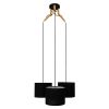 GLOBOSTAR® RAMSON 01525 Μοντέρνο Κρεμαστό Φωτιστικό Οροφής με Ντουί 3 x E27 AC 220-240V IP20 - Μαύρο & Μπεζ - Μ65 x Π65 x Υ20cm