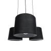 GLOBOSTAR® RAMSON 01525 Μοντέρνο Κρεμαστό Φωτιστικό Οροφής με Ντουί 3 x E27 AC 220-240V IP20 - Μαύρο & Μπεζ - Μ65 x Π65 x Υ20cm