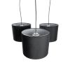 GLOBOSTAR® RAMSON 01525 Μοντέρνο Κρεμαστό Φωτιστικό Οροφής με Ντουί 3 x E27 AC 220-240V IP20 - Μαύρο & Μπεζ - Μ65 x Π65 x Υ20cm