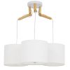 GLOBOSTAR® RAMSON 01526 Μοντέρνο Κρεμαστό Φωτιστικό Οροφής με Ντουί 3 x E27 AC 220-240V IP20 - Λευκό & Μπεζ - Μ65 x Π65 x Υ20cm