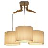 GLOBOSTAR® RAMSON 01526 Μοντέρνο Κρεμαστό Φωτιστικό Οροφής με Ντουί 3 x E27 AC 220-240V IP20 - Λευκό & Μπεζ - Μ65 x Π65 x Υ20cm