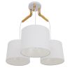 GLOBOSTAR® RAMSON 01526 Μοντέρνο Κρεμαστό Φωτιστικό Οροφής με Ντουί 3 x E27 AC 220-240V IP20 - Λευκό & Μπεζ - Μ65 x Π65 x Υ20cm