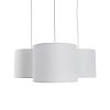 GLOBOSTAR® RAMSON 01526 Μοντέρνο Κρεμαστό Φωτιστικό Οροφής με Ντουί 3 x E27 AC 220-240V IP20 - Λευκό & Μπεζ - Μ65 x Π65 x Υ20cm