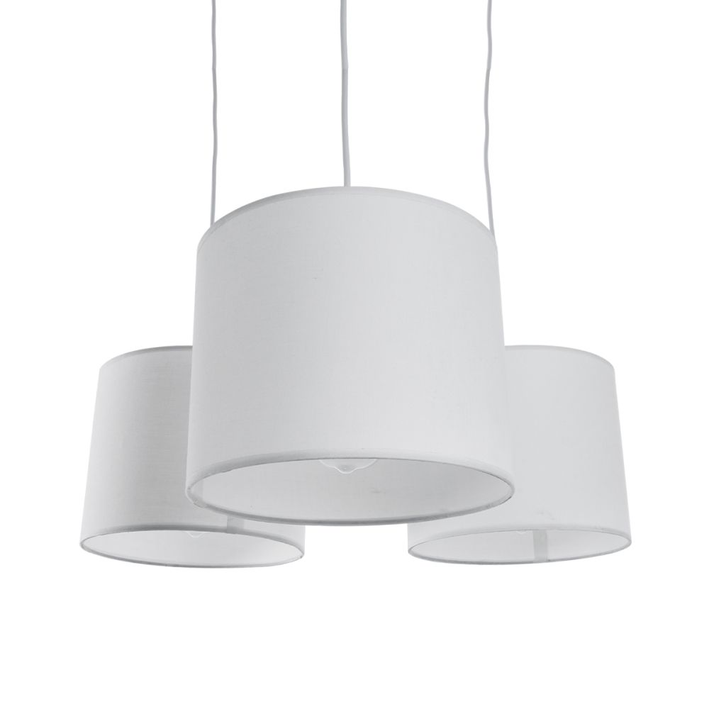 GLOBOSTAR® RAMSON 01526 Μοντέρνο Κρεμαστό Φωτιστικό Οροφής με Ντουί 3 x E27 AC 220-240V IP20 - Λευκό & Μπεζ - Μ65 x Π65 x Υ20cm