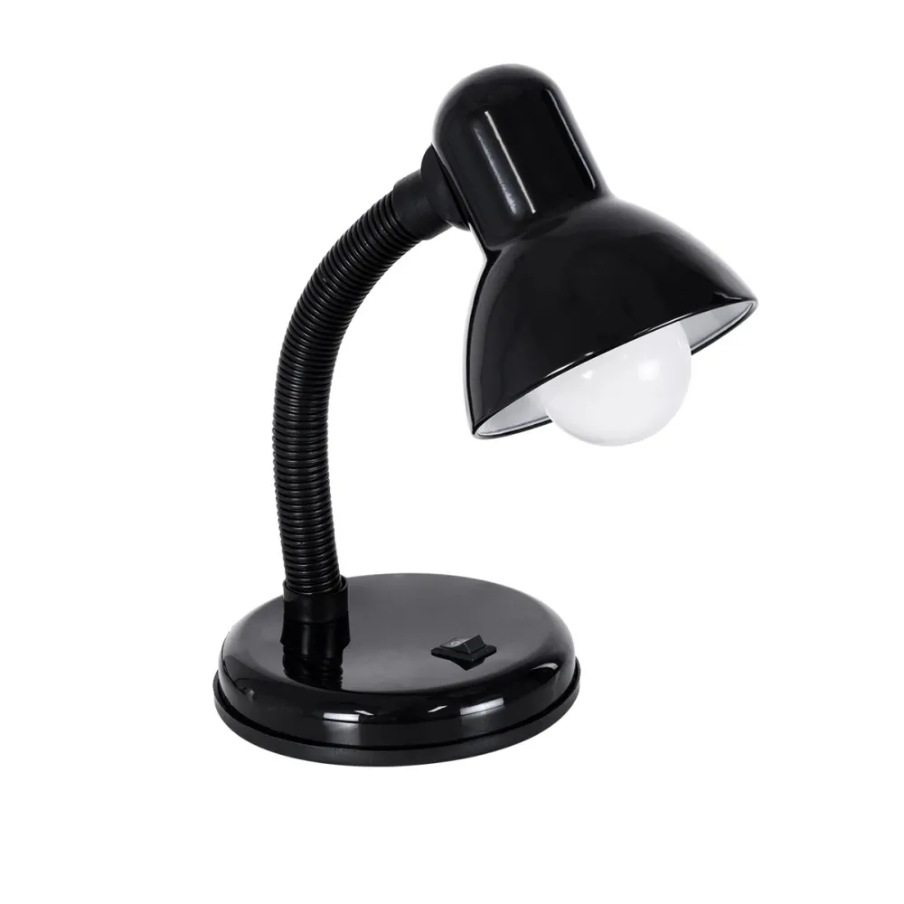 GLOBOSTAR® STUDENT 01530 Μοντέρνο Επιτραπέζιο Φωτιστικό Πορτατίφ με Ντουί 1 x E27 AC 220-240V IP20 - Μαύρο - Μ12 x Π12 x Υ32cm