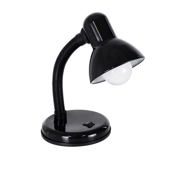 GLOBOSTAR® STUDENT 01530 Μοντέρνο Επιτραπέζιο Φωτιστικό Πορτατίφ με Ντουί 1 x E27 AC 220-240V IP20 - Μαύρο - Μ12 x Π12 x Υ32cm