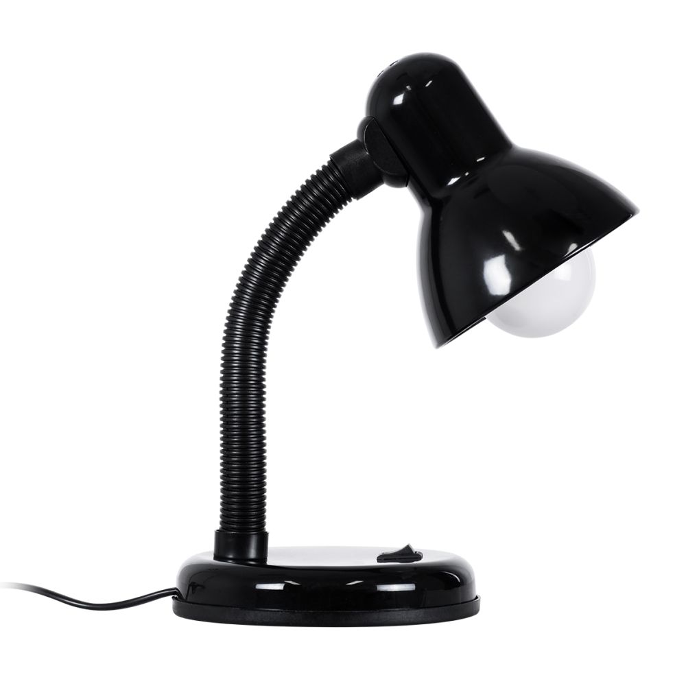 GLOBOSTAR® STUDENT 01530 Μοντέρνο Επιτραπέζιο Φωτιστικό Πορτατίφ με Ντουί 1 x E27 AC 220-240V IP20 - Μαύρο - Μ12 x Π12 x Υ32cm