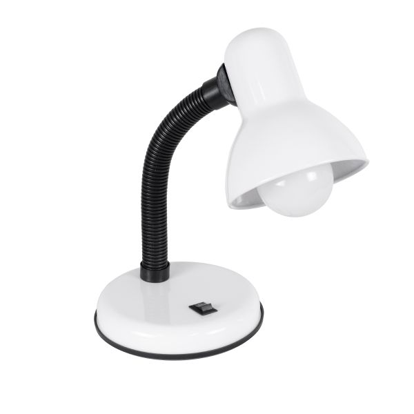 GLOBOSTAR® STUDENT 01531 Μοντέρνο Επιτραπέζιο Φωτιστικό Πορτατίφ με Ντουί 1 x E27 AC 220-240V IP20 - Λευκό - Μ12 x Π12 x Υ32cm