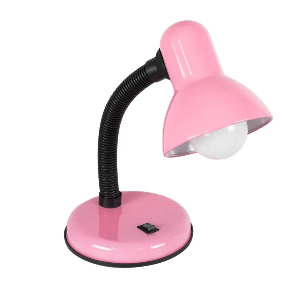 GLOBOSTAR® STUDENT 01534 Μοντέρνο Επιτραπέζιο Φωτιστικό Πορτατίφ με Ντουί 1 x E27 AC 220-240V IP20 - Ροζ & Μαύρο - Μ12 x Π12 x Υ32cm