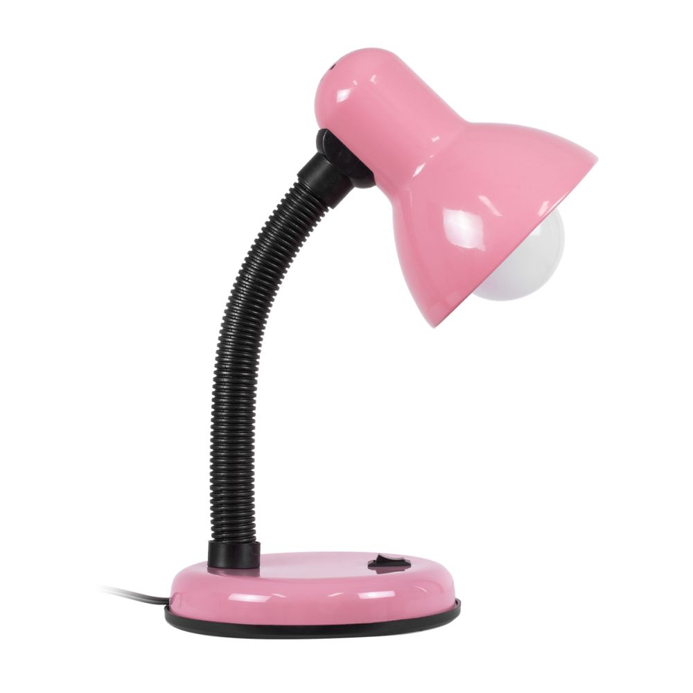 GLOBOSTAR® STUDENT 01534 Μοντέρνο Επιτραπέζιο Φωτιστικό Πορτατίφ με Ντουί 1 x E27 AC 220-240V IP20 - Ροζ & Μαύρο - Μ12 x Π12 x Υ32cm