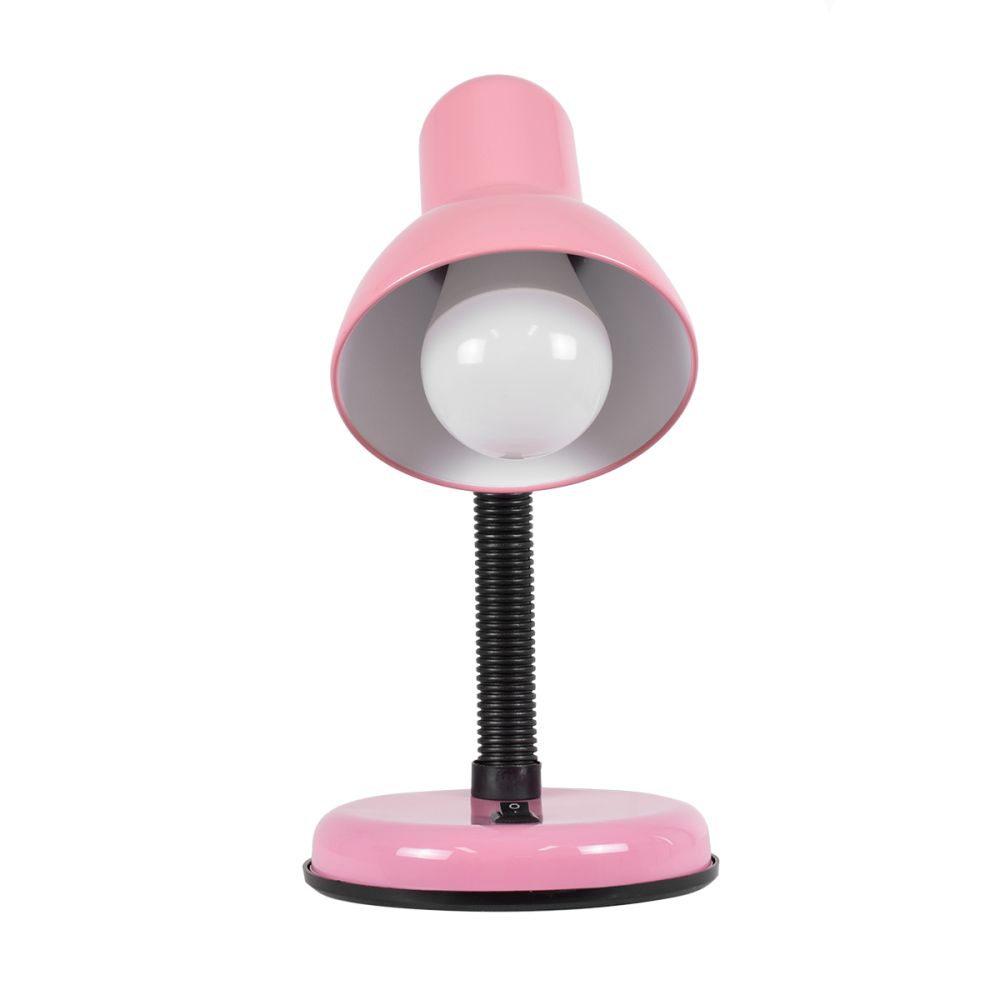 GLOBOSTAR® STUDENT 01534 Μοντέρνο Επιτραπέζιο Φωτιστικό Πορτατίφ με Ντουί 1 x E27 AC 220-240V IP20 - Ροζ & Μαύρο - Μ12 x Π12 x Υ32cm