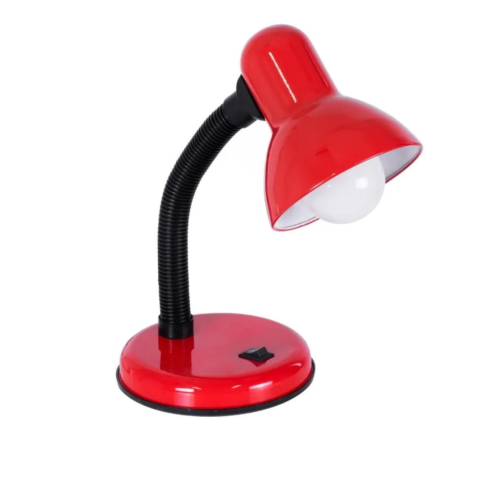 GLOBOSTAR® STUDENT 01535 Μοντέρνο Επιτραπέζιο Φωτιστικό Πορτατίφ με Ντουί 1 x E27 AC 220-240V IP20 - Κόκκινο & Μαύρο - Μ12 x Π12 x Υ32cm