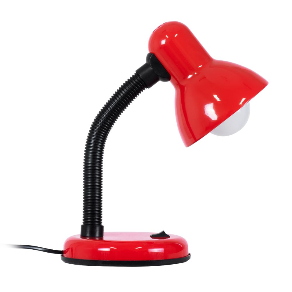 GLOBOSTAR® STUDENT 01535 Μοντέρνο Επιτραπέζιο Φωτιστικό Πορτατίφ με Ντουί 1 x E27 AC 220-240V IP20 - Κόκκινο & Μαύρο - Μ12 x Π12 x Υ32cm
