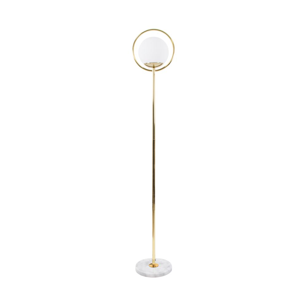 GLOBOSTAR® VERSAILLES 01541 Μοντέρνο Επιδαπέδιο Φωτιστικό με Ντουί 1 x E27 AC 220-240V IP20 - Χρυσό & Λευκό - Μ25 x Π25 x Υ150cm