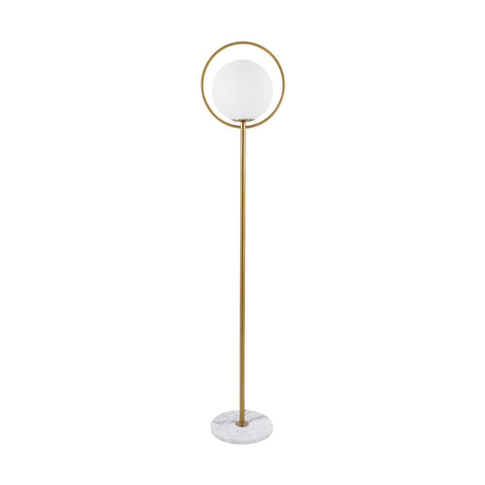 GLOBOSTAR® VERSAILLES 01543 Μοντέρνο Επιδαπέδιο Φωτιστικό με Ντουί 1 x E27 AC 220-240V IP20 - Χρυσό & Λευκό - Μ35 x Π35 x Υ170cm