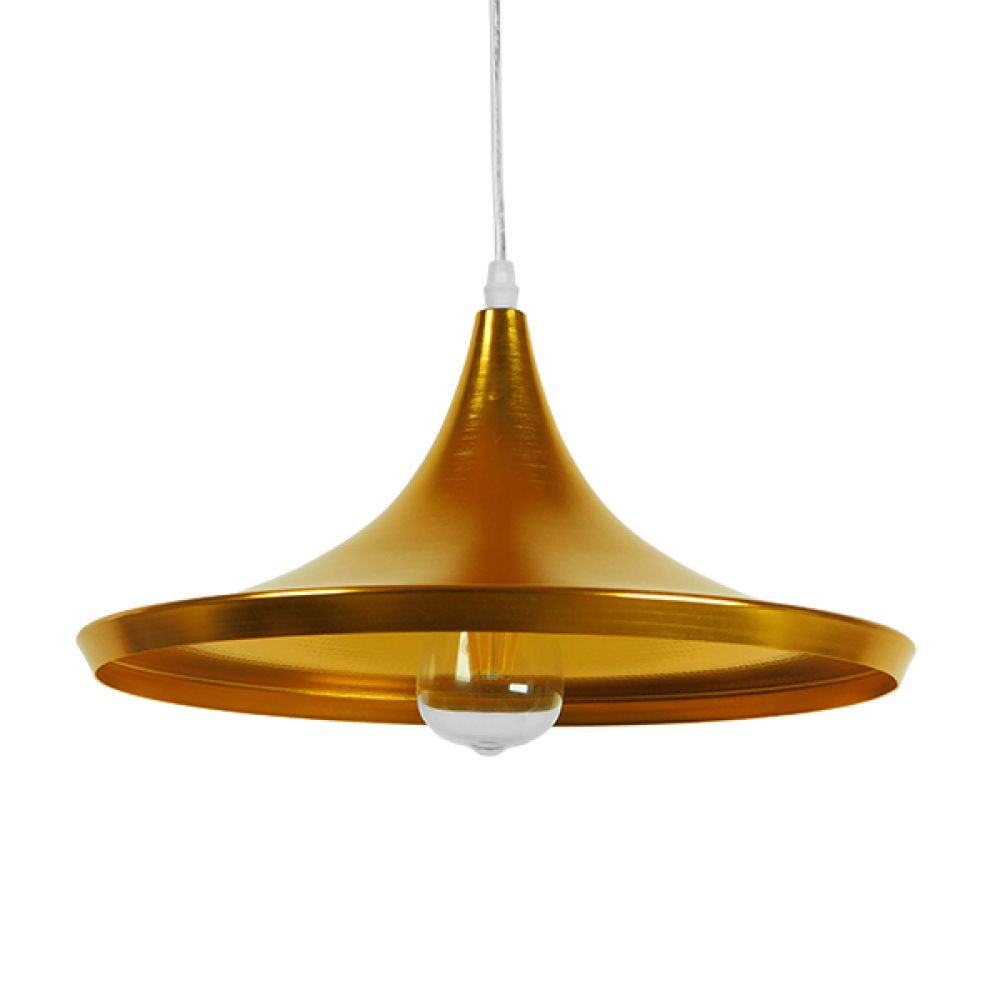 GLOBOSTAR® SHANGHAI 01545 Μοντέρνο Κρεμαστό Φωτιστικό Οροφής με Ντουί 1 x E27 AC 220-240V IP20 - Χρυσό - Μ37 x Π37 x Υ20cm