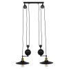GLOBOSTAR® CARILO 01550 Vintage Κρεμαστό Φωτιστικό Οροφής με Ντουί 2 x E27 AC 220-240V IP20 - Μαύρο & Χρυσό - Μ72 x Π26 x Υ120cm