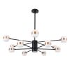 GLOBOSTAR® ORNATE 01553 Μοντέρνο Φωτιστικό Οροφής LED 104W 8320lm 360° AC 220-240V IP20 Φυσικό Λευκό 4500K - Lumileds SMD Chip - Μαύρο & Χάλκινο - Μ65 x Π65 x Υ70cm - 2 Χρόνια Εγγύηση
