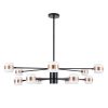 GLOBOSTAR® ORNATE 01553 Μοντέρνο Φωτιστικό Οροφής LED 104W 8320lm 360° AC 220-240V IP20 Φυσικό Λευκό 4500K - Lumileds SMD Chip - Μαύρο & Χάλκινο - Μ65 x Π65 x Υ70cm - 2 Χρόνια Εγγύηση