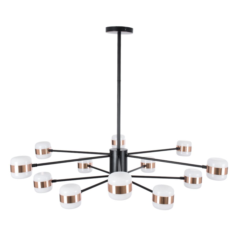 GLOBOSTAR® ORNATE 01553 Μοντέρνο Φωτιστικό Οροφής LED 104W 8320lm 360° AC 220-240V IP20 Φυσικό Λευκό 4500K - Lumileds SMD Chip - Μαύρο & Χάλκινο - Μ65 x Π65 x Υ70cm - 2 Χρόνια Εγγύηση