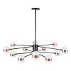 GLOBOSTAR® ORNATE 01553 Μοντέρνο Φωτιστικό Οροφής LED 104W 8320lm 360° AC 220-240V IP20 Φυσικό Λευκό 4500K - Lumileds SMD Chip - Μαύρο & Χάλκινο - Μ65 x Π65 x Υ70cm - 2 Χρόνια Εγγύηση