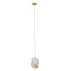 GLOBOSTAR® HUDSON 01554 Μοντέρνο Κρεμαστό Φωτιστικό Οροφής με Ντουί 1 x E27 AC 220-240V IP20 - Λευκό & Χρυσό - Μ20 x Π20 x Υ25cm