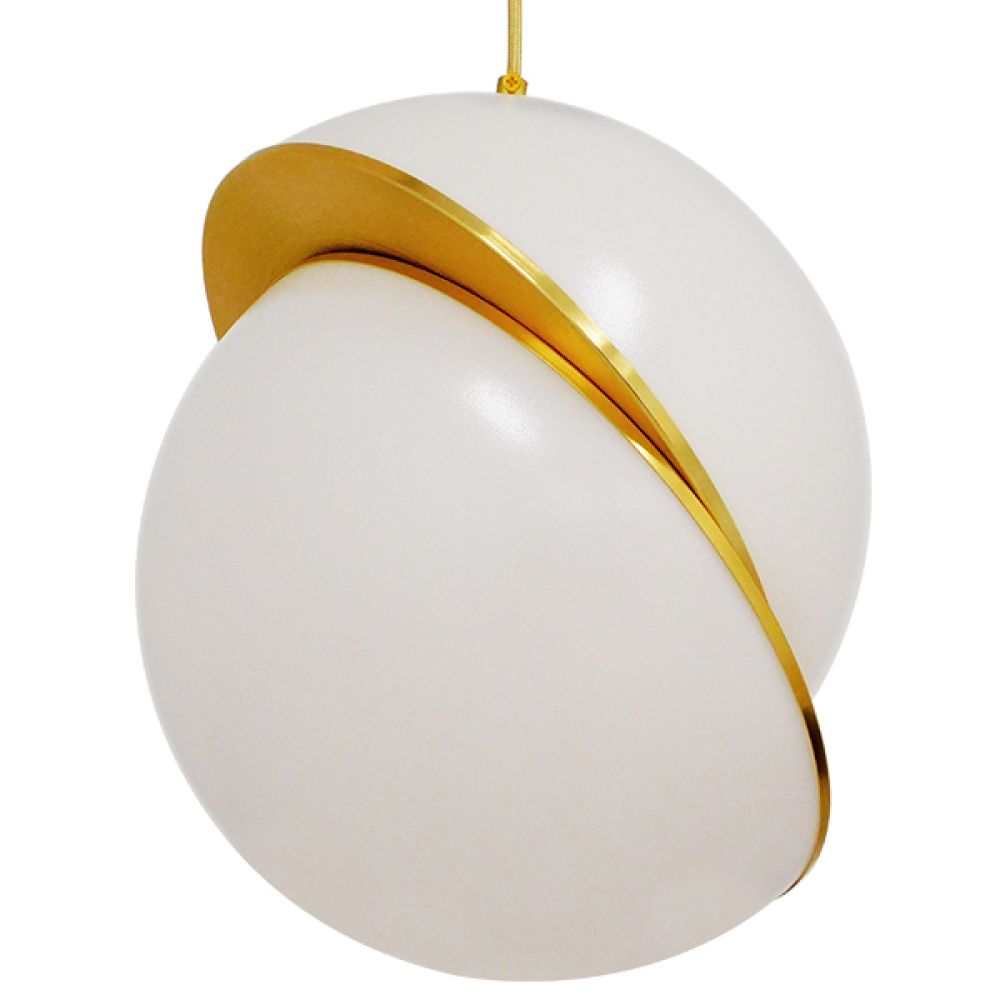GLOBOSTAR® HUDSON 01555 Μοντέρνο Κρεμαστό Φωτιστικό Οροφής με Ντουί 1 x E27 AC 220-240V IP20 - Λευκό & Χρυσό - Μ30 x Π30 x Υ34cm