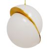 GLOBOSTAR® HUDSON 01555 Μοντέρνο Κρεμαστό Φωτιστικό Οροφής με Ντουί 1 x E27 AC 220-240V IP20 - Λευκό & Χρυσό - Μ30 x Π30 x Υ34cm