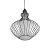 GLOBOSTAR® LILY 01558 Vintage Κρεμαστό Φωτιστικό Οροφής με Ντουί 1 x E27 AC 220-240V IP20 - Μαύρο & Λευκό - Μ43 x Π43 x Υ55cm