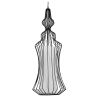 GLOBOSTAR® LILY 01559 Vintage Κρεμαστό Φωτιστικό Οροφής με Ντουί 1 x E27 AC 220-240V IP20 - Μαύρο & Λευκό - Μ25 x Π25 x Υ61cm