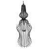 GLOBOSTAR® LILY 01559 Vintage Κρεμαστό Φωτιστικό Οροφής με Ντουί 1 x E27 AC 220-240V IP20 - Μαύρο & Λευκό - Μ25 x Π25 x Υ61cm
