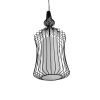 GLOBOSTAR® LILY 01559 Vintage Κρεμαστό Φωτιστικό Οροφής με Ντουί 1 x E27 AC 220-240V IP20 - Μαύρο & Λευκό - Μ25 x Π25 x Υ61cm