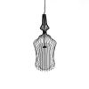 GLOBOSTAR® LILY 01559 Vintage Κρεμαστό Φωτιστικό Οροφής με Ντουί 1 x E27 AC 220-240V IP20 - Μαύρο & Λευκό - Μ25 x Π25 x Υ61cm